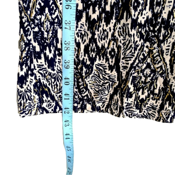 IMAN Global Chic Pants Luxury Wide Leg Style Blue/Gold/Cream Women M Average - Picture 5 of 11